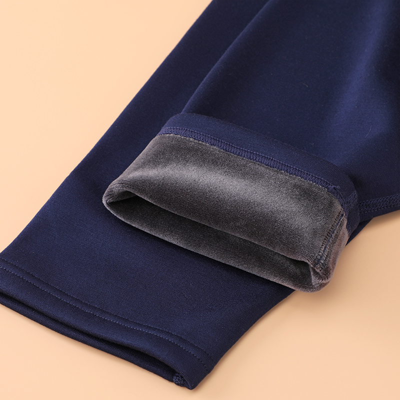 Mens mùa thu quần đơn mảnh quần mỏng cộng với nhung ấm áp mặc xà cạp mùa thu mùa đông quần dòng eo lót bằng quần cotton.