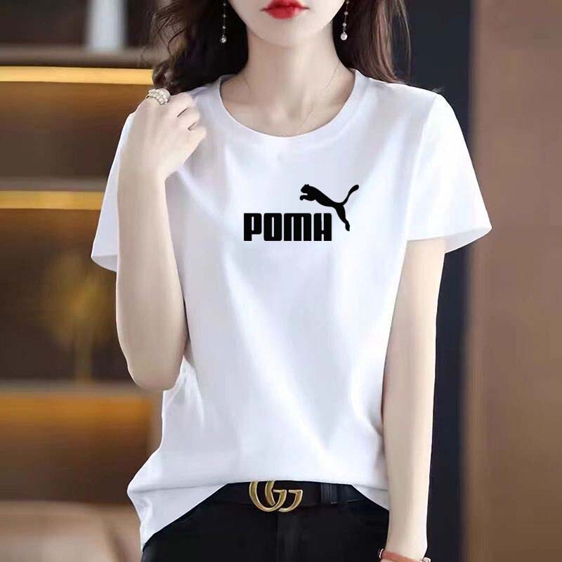 Rose Red Pure Cotton Short-Sleeved T-Shirt for Women, Summer 2026 New Fashion, Loose and Versatile, Slimming Women's T-Shirt Top