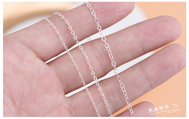 925 sterling bạc bán thành phẩm chuỗi dập nổi chuỗi chéo handmade DIY vòng tay vòng cổ phụ kiện vòng chân - Vòng chân lắc chân bạc