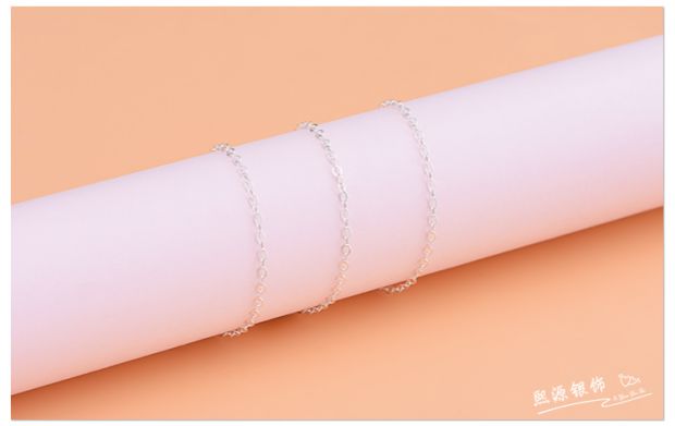 925 sterling bạc bán thành phẩm chuỗi dập nổi chuỗi chéo handmade DIY vòng tay vòng cổ phụ kiện vòng chân - Vòng chân lắc chân bạc