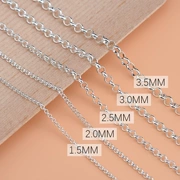 S925 sterling bạc chuỗi ngọc trai lỏng chuỗi o chuỗi từ handmade DIY bán thành vòng tay vòng cổ vòng cổ vật liệu chuỗi - Vòng chân