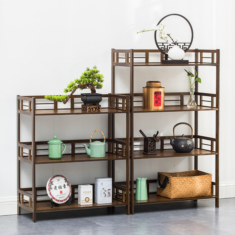 Dobao Pavilion tea cake shelf Chinese shelf display cabinet Tenon simple modern tea with shelf antique