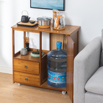 Small tea table Tea table side cabinet Mobile tea table Household tea car Solid wood living room boiling water one-piece tea rack cabinet