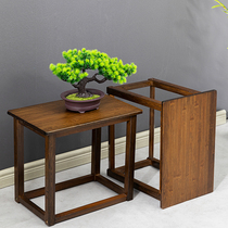 Tea room tea stool square stool Solid wood living room household small bench New Chinese tea table Tea table chair Low stool small stool