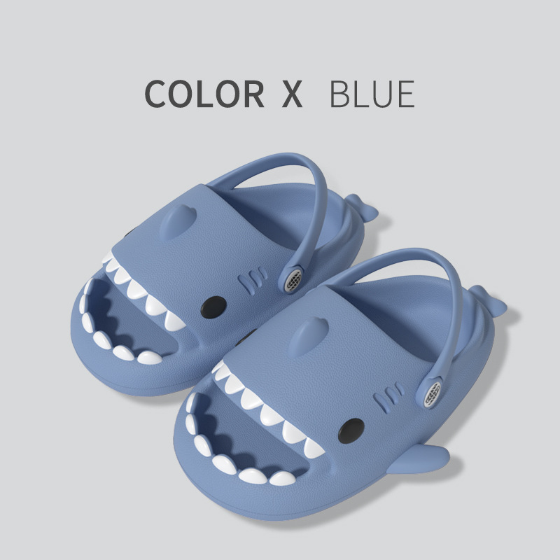 Parent-Child Clogs, Summer Style, Outdoor Wear, Beach, Couple, Non-Slip, Soft Sole, Home, Thick Sole, Dual-Use Sandals, Shark Slippers