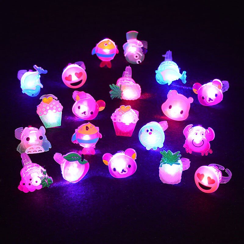 Children's glowing small toy ring peacock fingerflash lights night market push micro-commercial activities small gift supply
