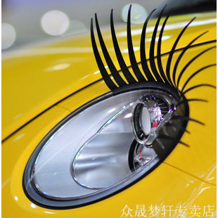 Eyelash Car Sticker Car Headlight Sticker electric Eye eyebrow sticker QQ Panda Lego Beetle Mini personality Decorative Sticker