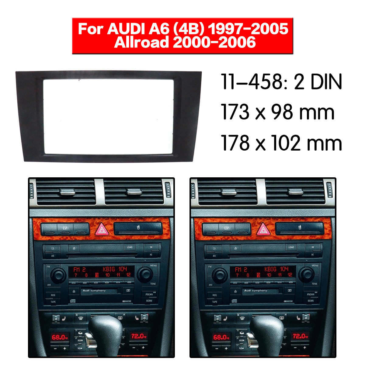 Suitable for Audi A6 4B Allroad sound navigation CD GM retrofit face frame Host panel bracket