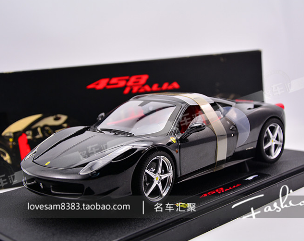 Hot Wheels 1:18 Ferrari FERRARI 458 2010 hardcover edition black car model collection