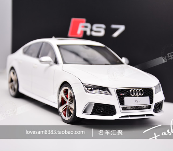 JS Model 1:18 Audi Audi KengFai RS7 SportBack white car model