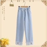 Осенние демисезонные штаны для отдыха, флисовые джинсы с начесом для школьников, свободный крой