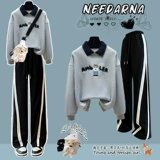 Комплект, толстовка для школьников, осенние штаны, для средней школы, осенний, коллекция 2023, в западном стиле