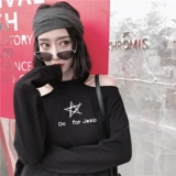 慕街 Осенняя черная тонкая толстовка, 2019, в корейском стиле