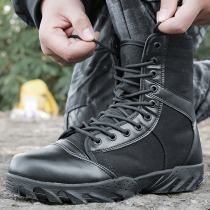 Spring and Autumn combat boots Special forces boots Mens and womens high-top marine boots Canvas tactical boots Breathable wear-resistant hiking boots