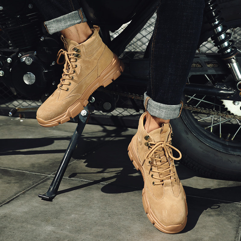 男鞋2019新款鞋子潮鞋百搭休闲皮鞋秋季低帮马丁靴冬季工装加绒D