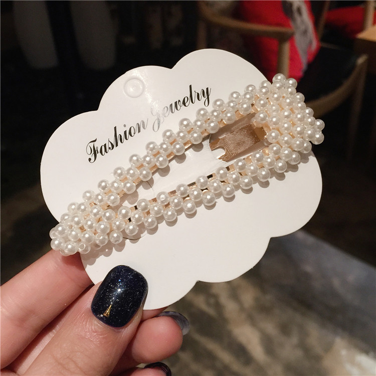 Người đàn ông INS màu đỏ dễ thương Nhật Bản và Hàn Quốc retro cô gái trái tim ngọc trai BB clip bangs kẹp tóc Hàn Quốc cá tính đơn giản mũ phụ kiện tóc xinh