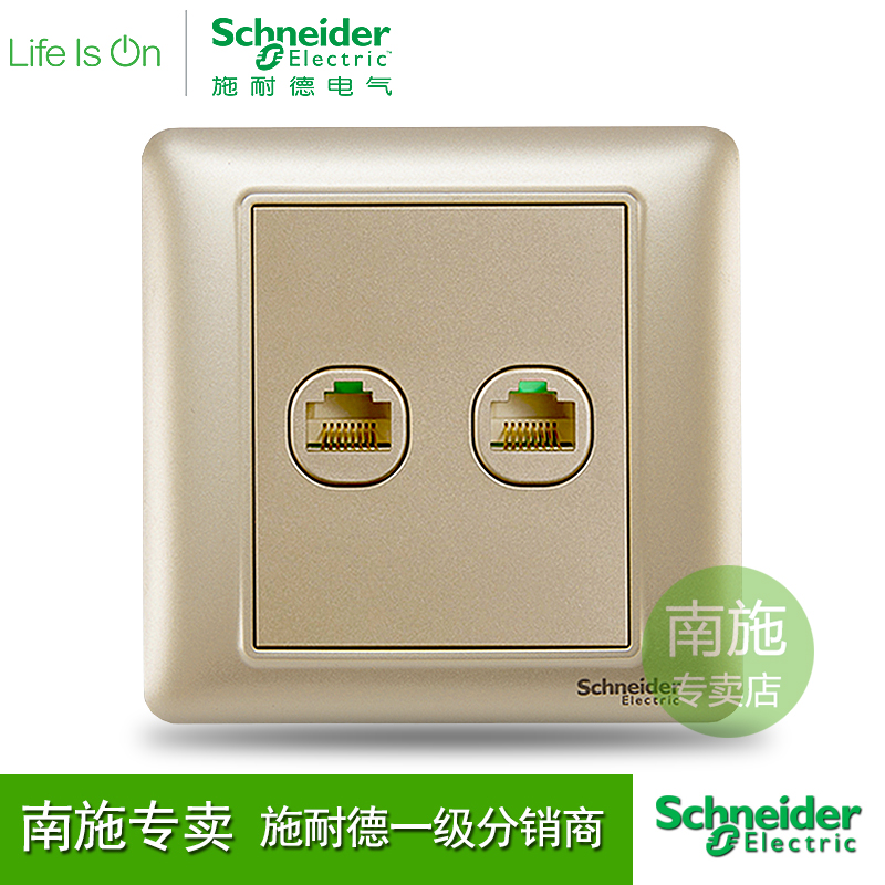 Schneider switch socket panel dual computer information network socket panel wall weak electricity Ruiyi gold