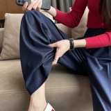 Джинсы, тонкие штаны, 2025 года, высокая талия, по фигуре, подходит для подростков, свободный прямой крой