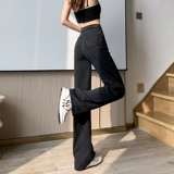 Прямые свободные джинсы, черные тонкие штаны, 2025 года, подходит для подростков