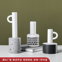 Nordic wind ceramic vase to fit Western restaurant dining table decoration office desktop simple set flower
