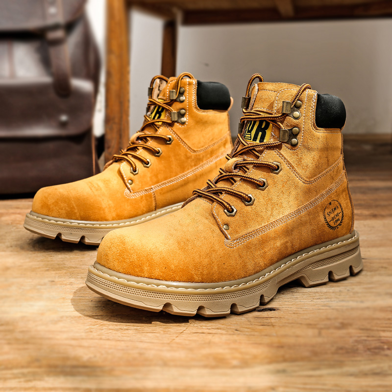 Martin Boots Male 2022 Spring new Rhubarb Boots High Drum Male Boots Inglust Waterproof Tooling Boots Glint Cotton Boots