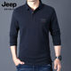 JEEP long-sleeved POLO shirt casual men's lapel business spring and autumn new middle-aged top fashion dad T-shirt men