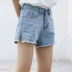 . 2020 mùa hè Hàn Quốc phiên bản của quần short denim phụ nữ mở ngã ba của lưng cao quần lỏng mới của phụ nữ quần áo phụ nữ 