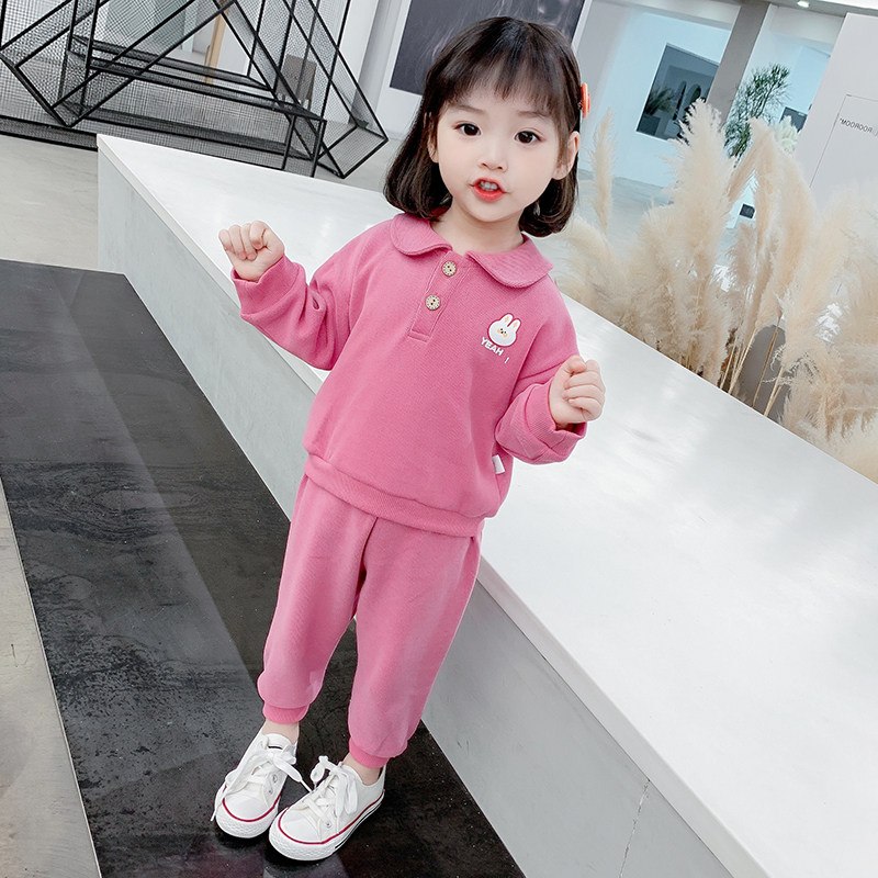 Girl spring set Spring and Autumn foreign style Net red 2022 new children's spring dress female baby two-piece child