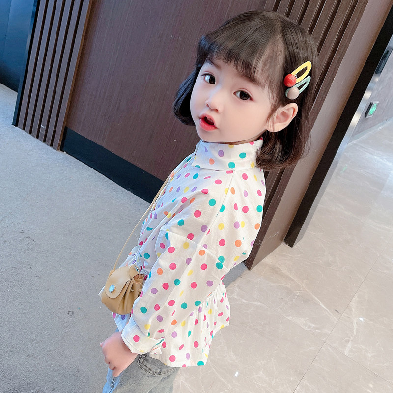 Girl Shirt Spring Autumn 2022 New Foreign Pie Long Sleeve Woman Blouse Blouse Baby Fall Shirt Thin Blouse Summer