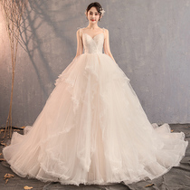 Net red tremble sound forest light wedding dress 2021 new bride Princess dream tailing tour small woman