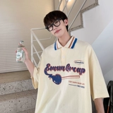 Ретро летняя футболка polo, в американском стиле, подходит для подростков, оверсайз, короткий рукав