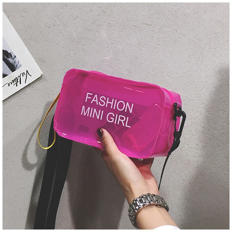 Transparent Small Square Bag for Women 2022 New Versatile Beach Crossbody Bag Small Jelly Bag Korean Style Ins Makeup Bag