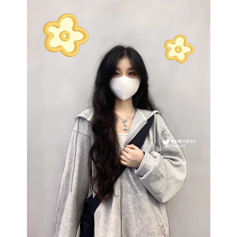 American Style Thin Sweatshirt for Women, New Spring and Autumn Oversize Loose Lazy Bf Style Cardigan Hooded Jacket for Women American Style Thin Sweatshirt for Women, New Spring and Autumn Oversize Loose Lazy Bf Style Cardigan Hooded Jacket for Women