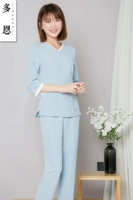 Униформа медсестры, комплект, эластичный элитный комбинезон для работы, для салонов красоты