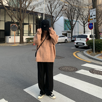 SIXI Sixi home-made 19 autumn and winter turtleneck sweater womens warm loose color dot wool yarn knitted top