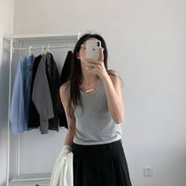 SIXI SIXI home homemade spring and summer thread camisole female Korean solid color slim body slim body base shirt