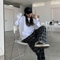 SIXI SIXI home made spring long sleeve T-shirt female round neck loose solid color slim fit thin bottom top