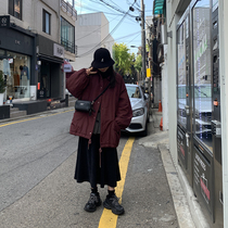 SIXI Sixi home-made 19 autumn and winter cotton clothes female Korean version loose retro thickened lapel frock cotton coat jacket