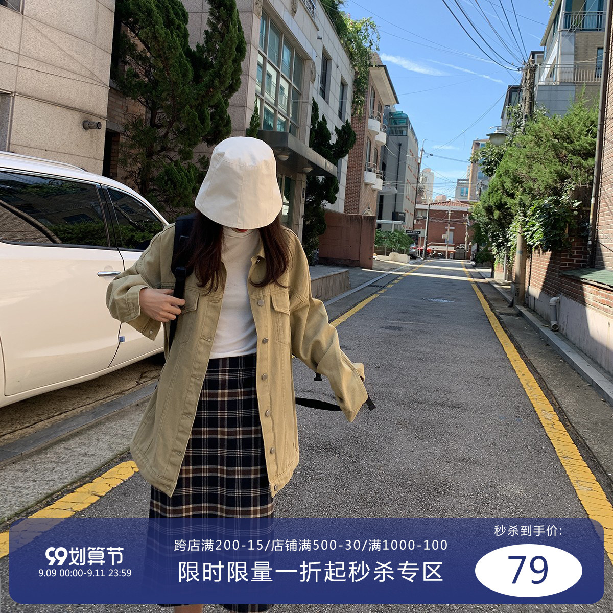 Sixi Sixi Home - made 19 autumn and winter Cowboy coat women Han edition relaxed retro - long sleeve suit