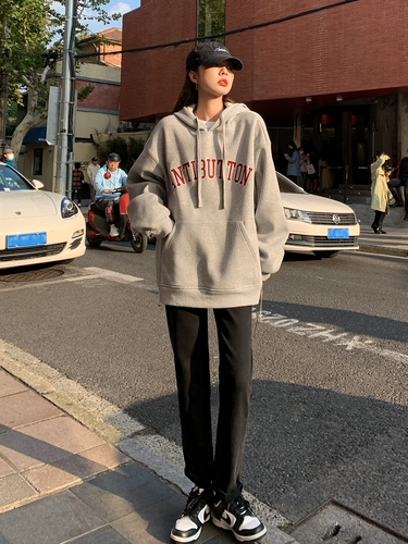 Демисезонная флисовая толстовка с капюшоном, куртка, с вышивкой, увеличенная толщина, свободный крой