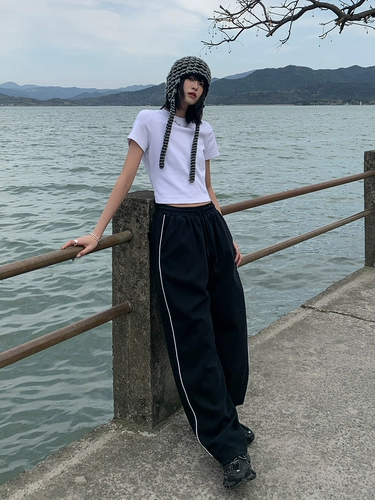 Летняя двусторонная эластичная однотонная короткая футболка, по фигуре