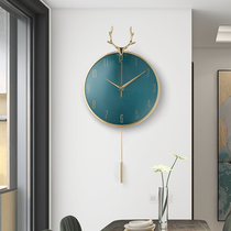 Nordic light luxury living room wall clock simple modern watch personality creative hanging watch home atmosphere European decorative clock