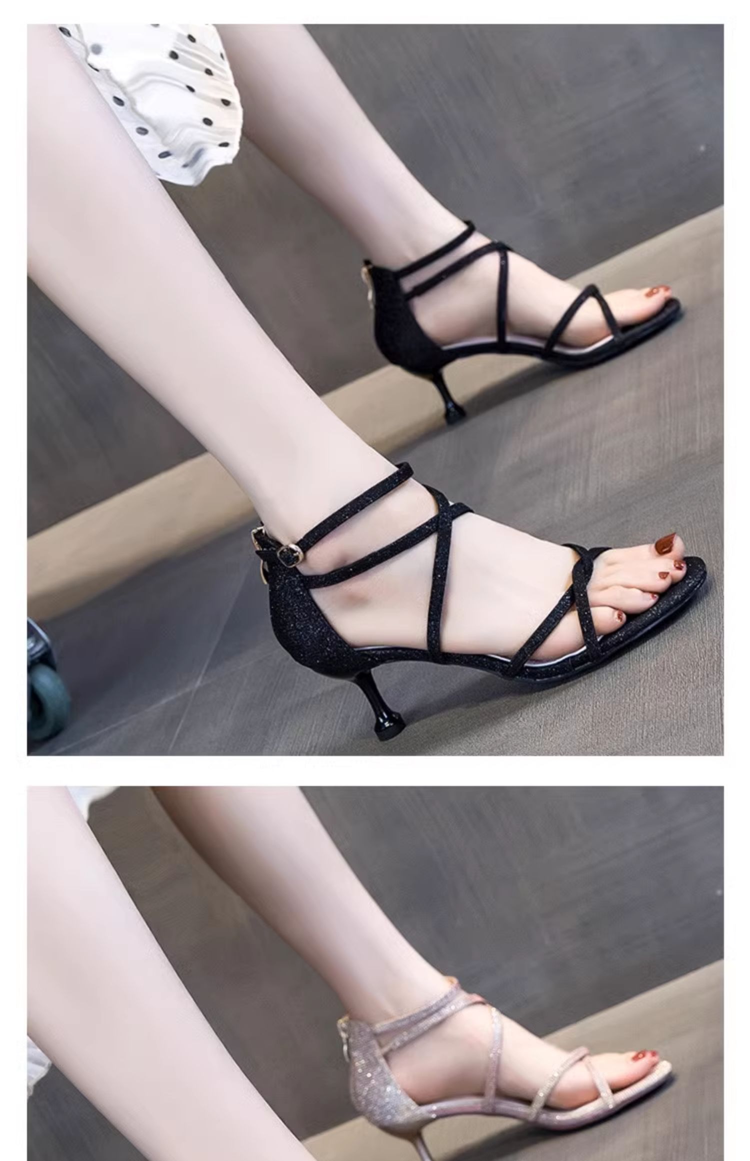 C9229 1380K GIÀY CAO GÓT NỮ RUOREAG SEXY GỢI CẢM SEXY GÓT NHỌN MÙA HÈ GIÀY DÉP NỮ G04 SẢN PHẨM MỚI