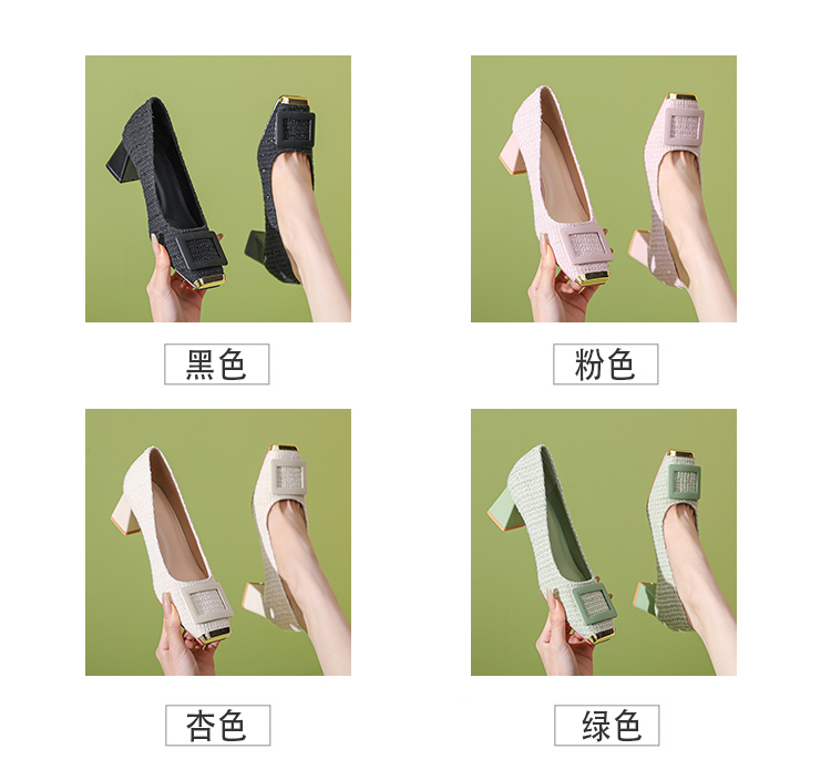 C9565 1420K GIÀY CAO GÓT NỮ RUOREAG GÓT VUÔNG PHỤC CỔ CỔ ĐIỂN GIÀY DÉP NỮ G04 SẢN PHẨM MỚI