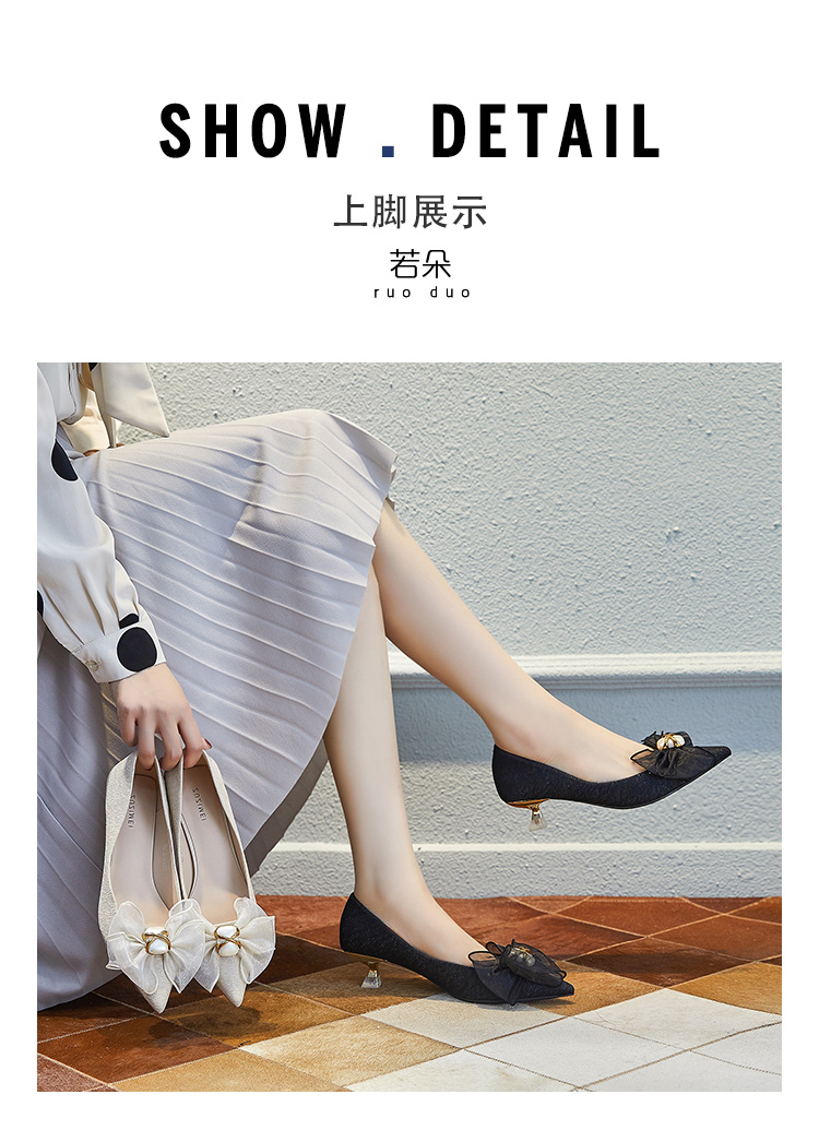C9631 1380K GIÀY CAO GÓT NỮ RUOREAG THẮT NƠ BƯỚM MŨI NHỌN GÓT NHỌN GIÀY DÉP NỮ G04 SẢN PHẨM MỚI