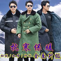 Military cotton coat mens long winter plus velvet thickened windproof waterproof cold storage cold protection cold protection labor protection cotton jacket women