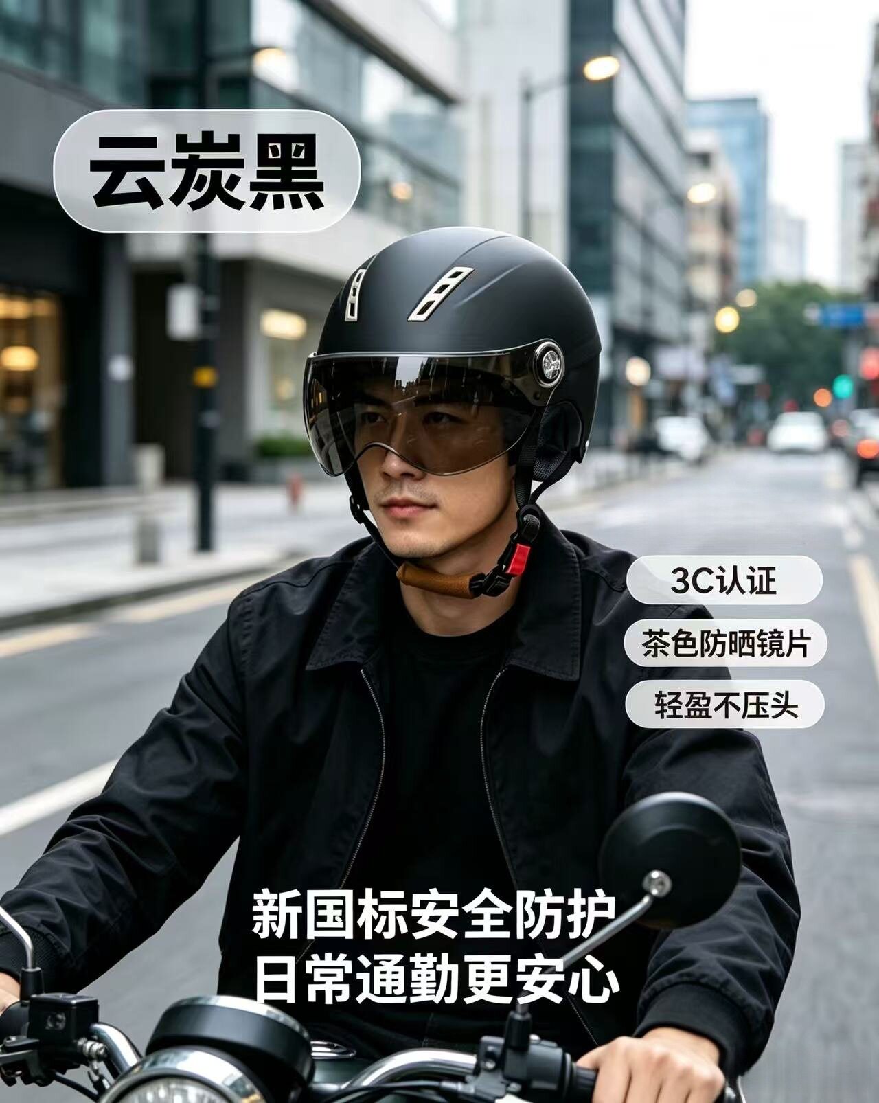 3C certified electric motorcycle helmet for men, summer sun protection half helmet, women's electric scooter helmet, universal safety helmet for all seasons
