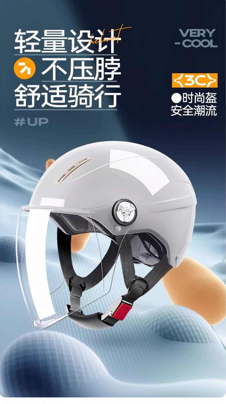 3C certified electric motorcycle helmet for men, summer sun protection half helmet, women's electric scooter helmet, universal safety helmet for all seasons