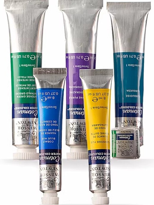 Winsor & Newton Gouache Watercolor Paint 8ml 21ml Aluminum Tube Transparent Watercolor Paint for Outdoor Sketching Single Tube Painting Illustration Imported Watercolor Paint Large Tube Painting Paint