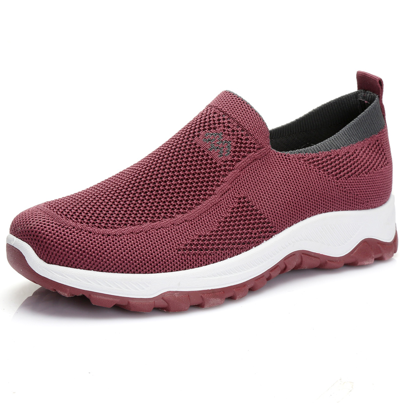 6601 RedThe old Beijing cloth shoes female Non slip soft sole light comfortable the elderly Walking shoes Middle aged and elderly Mesh surface Mom shoes Casual shoes